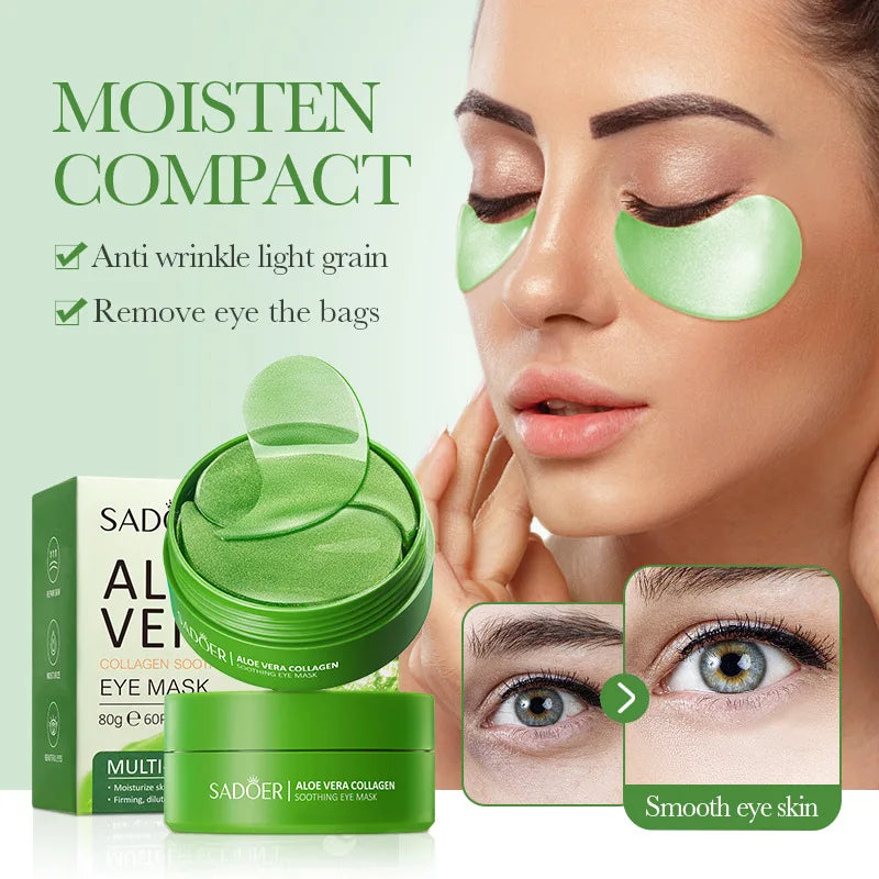 60PCS=30 Pairs Aloe Vera Eye Mask