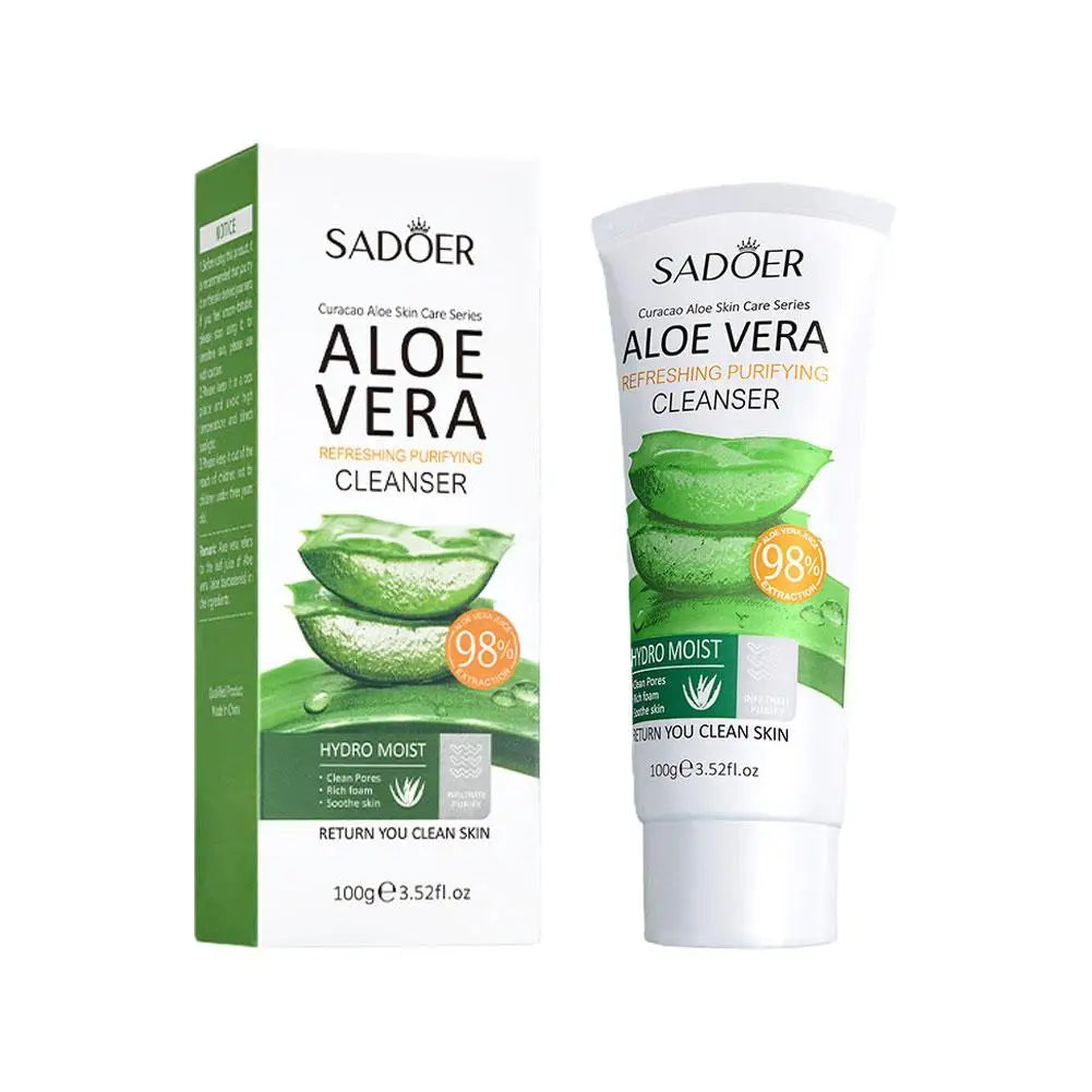 Aloe Vera Facial Cleanser Cleaning Acne Spots Blackhead Skin Control Treatment Oil Shrink Pores Care Moisturizing Refreshin L7T6