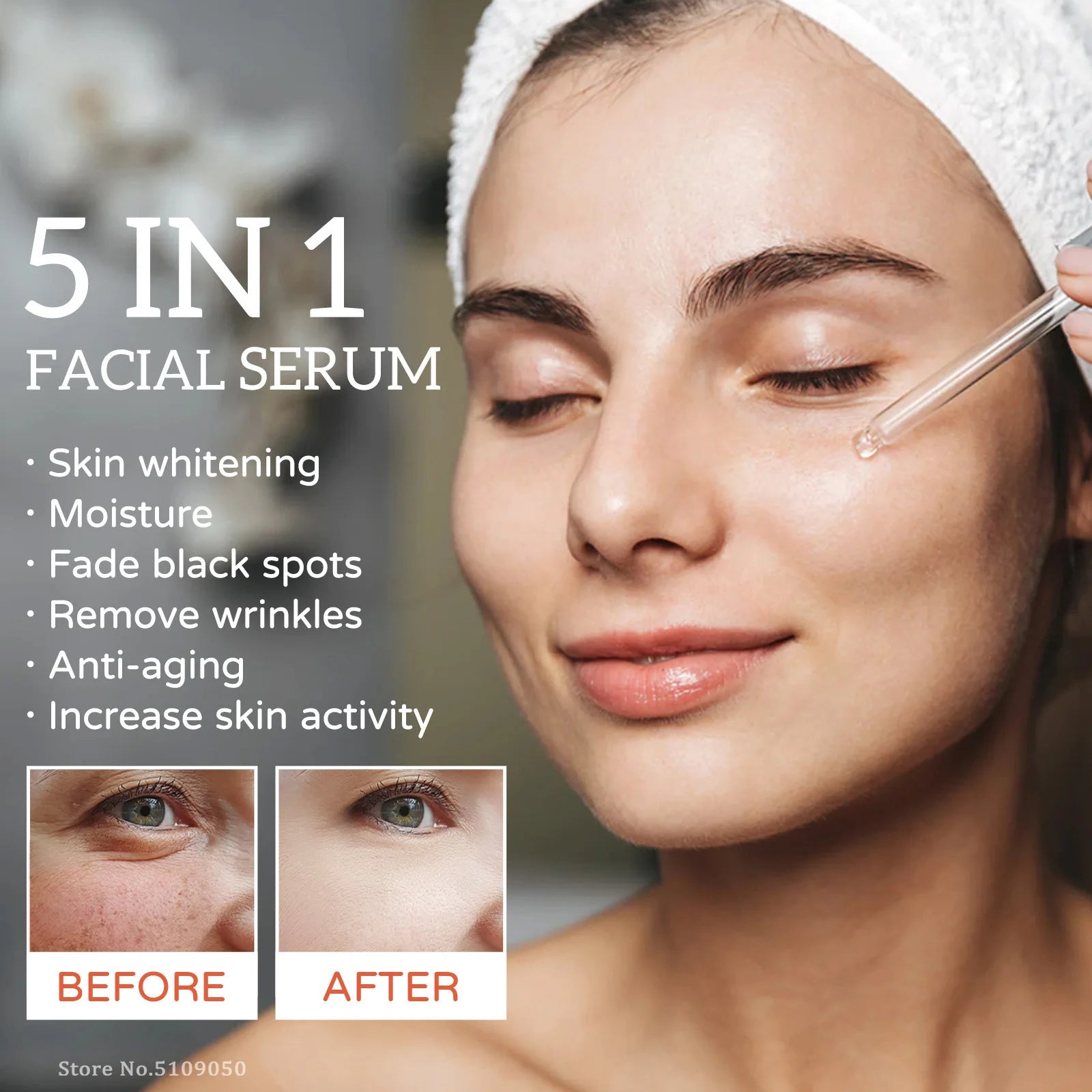 5 In 1 Face Serum  Vitamin C Fade Spots Shrink Pores Skin Care Produce