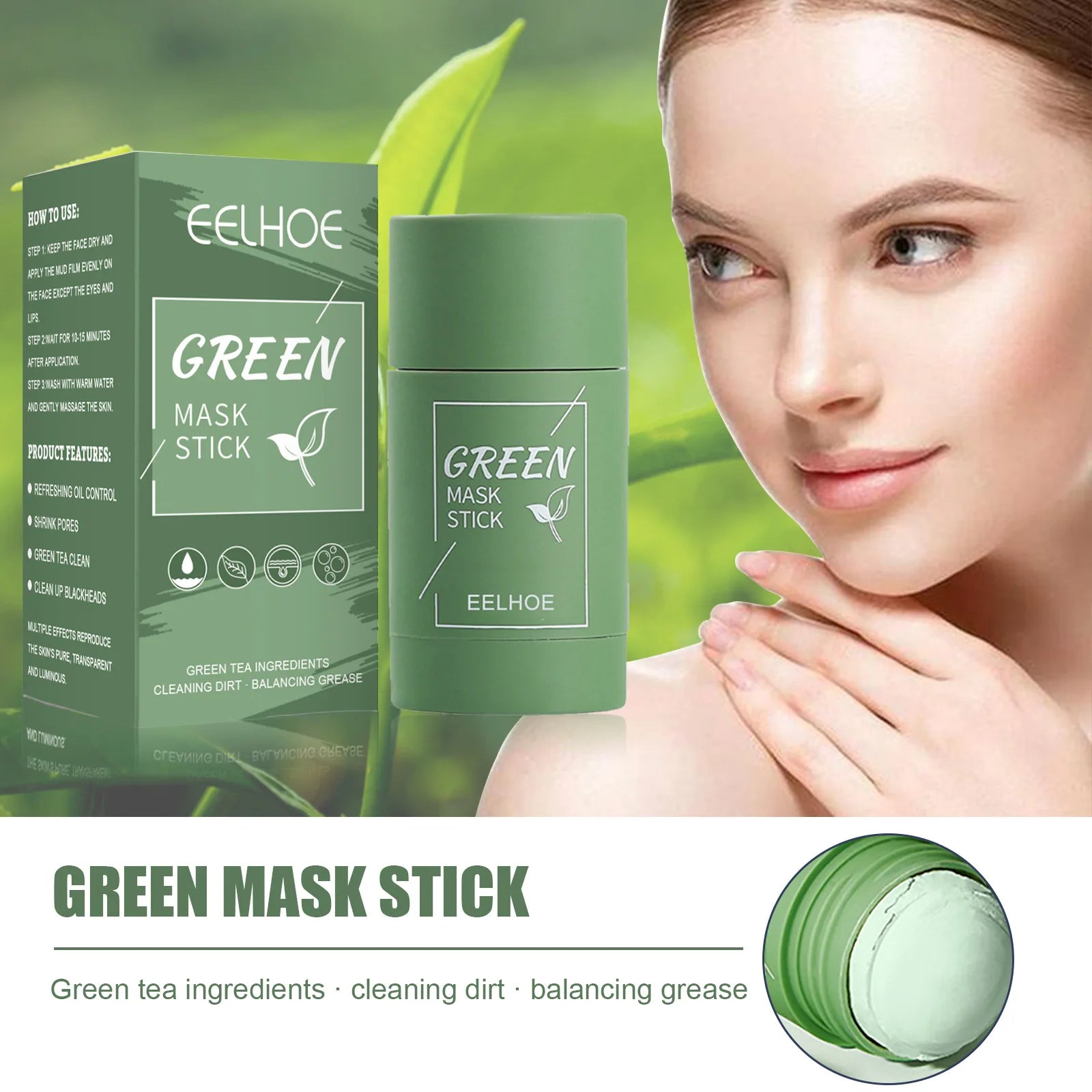 Green Tea Stick Mask Cleansing Stick Oil