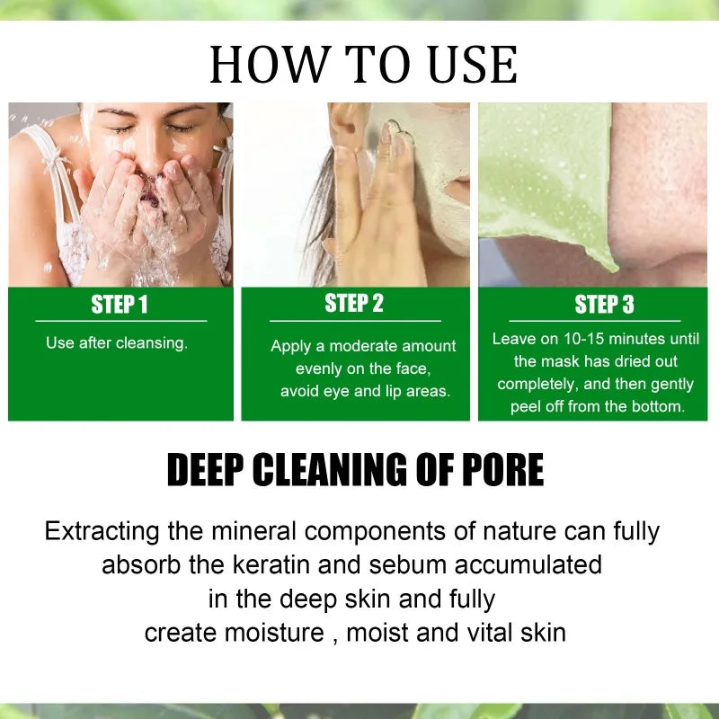 Green Tea Mask Solid Face Mask Stick Oil Control Moisturizing Cleaning Mask Acne Treatment Blackhead Remove Pores Purifying