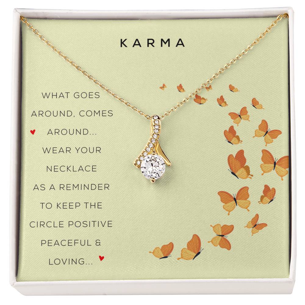 Karma /Positive Affirmation Necklace/ For Her gift / Message Necklace