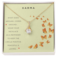 Karma /Positive Affirmation Necklace/ For Her gift / Message Necklace