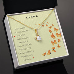 Karma /Positive Affirmation Necklace/ For Her gift / Message Necklace