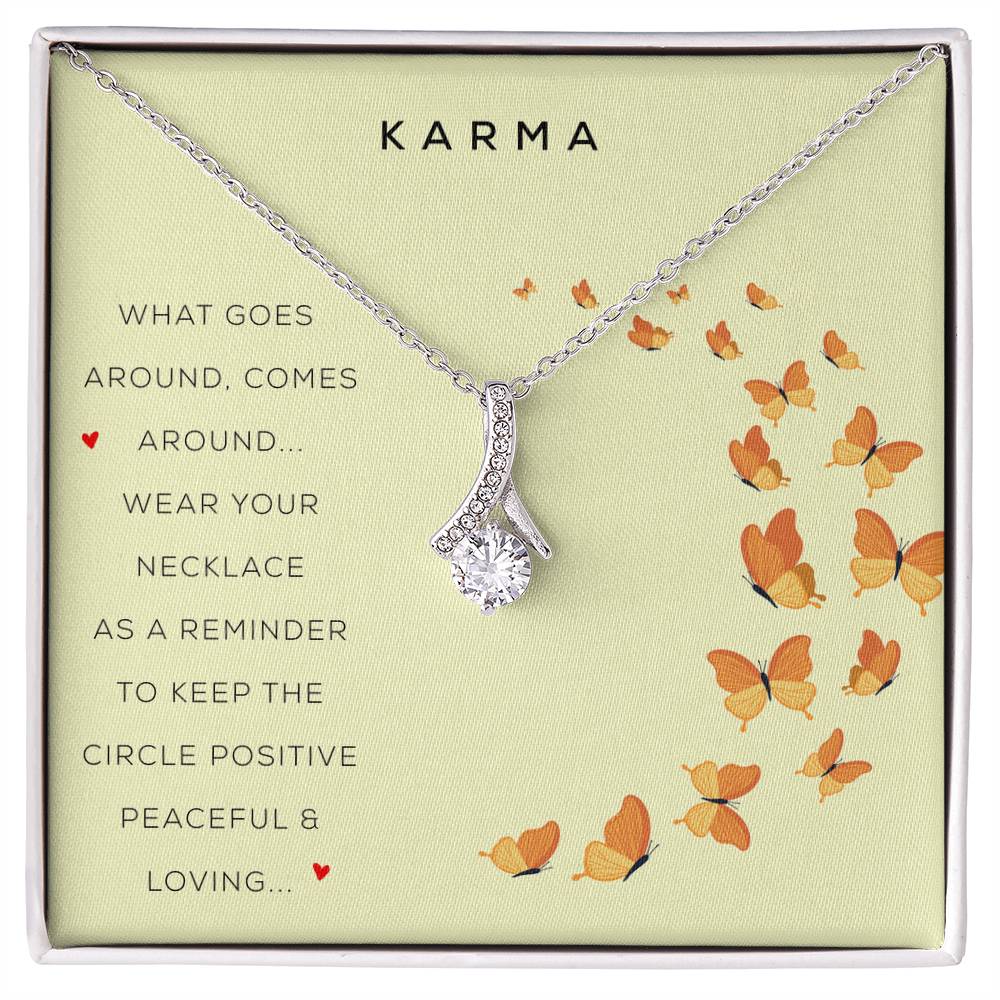 Karma /Positive Affirmation Necklace/ For Her gift / Message Necklace