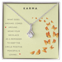 Karma /Positive Affirmation Necklace/ For Her gift / Message Necklace