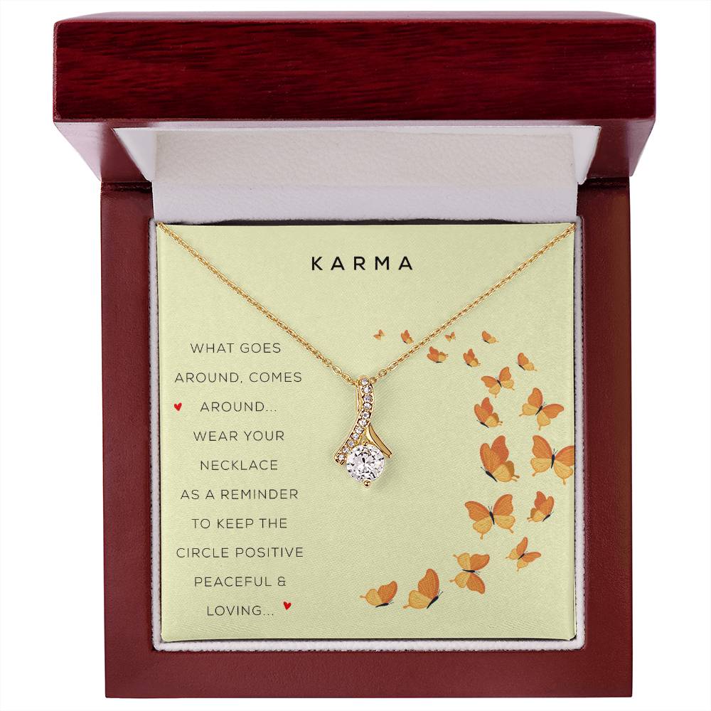 Karma /Positive Affirmation Necklace/ For Her gift / Message Necklace