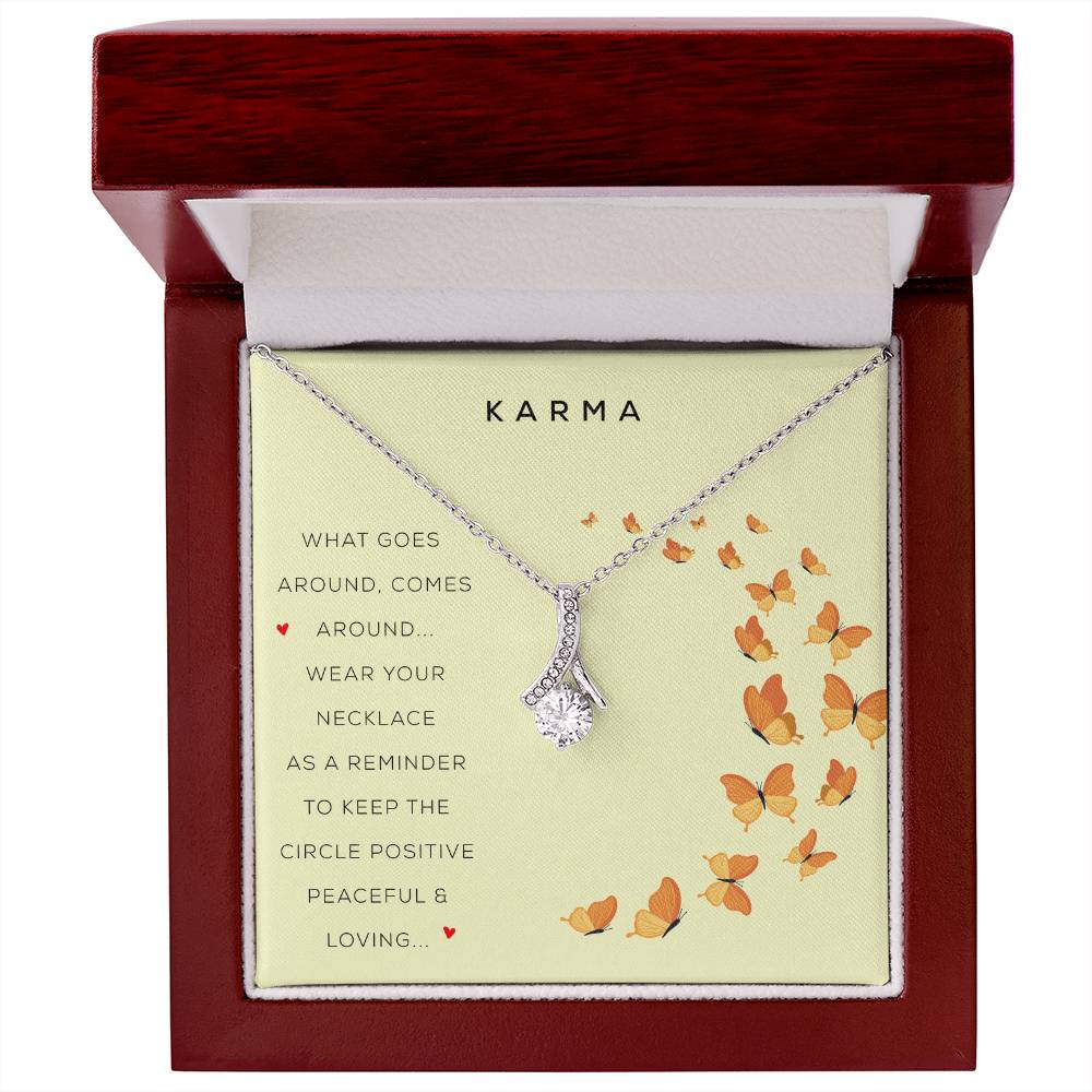 Karma /Positive Affirmation Necklace/ For Her gift / Message Necklace