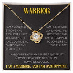 I am a Warrior / I am unstoppable Necklace / positive affirmation / Message card Necklace