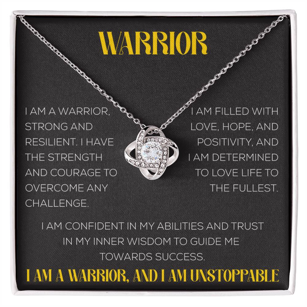 I am a Warrior / I am unstoppable Necklace / positive affirmation / Message card Necklace