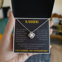 I am a Warrior / I am unstoppable Necklace / positive affirmation / Message card Necklace