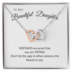 To my beautiful daughter/ affirmation necklace/ positive gift /you are beautiful necklace