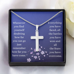 To my daughter/ Cross Necklace / positive affirmation gift