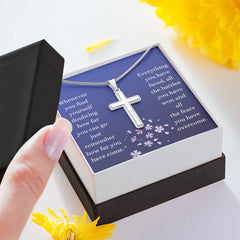 To my daughter/ Cross Necklace / positive affirmation gift