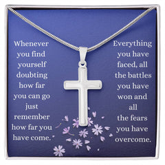 To my daughter/ Cross Necklace / positive affirmation gift