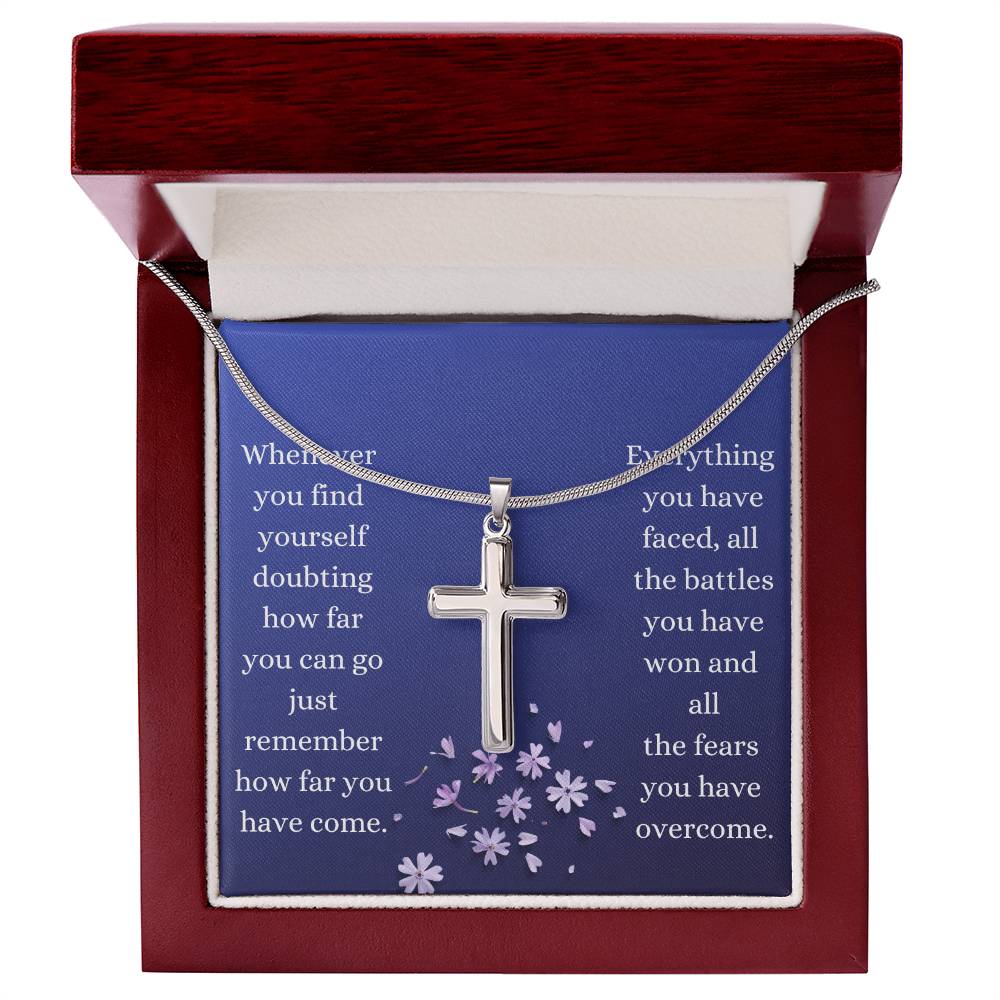 To my daughter/ Cross Necklace / positive affirmation gift